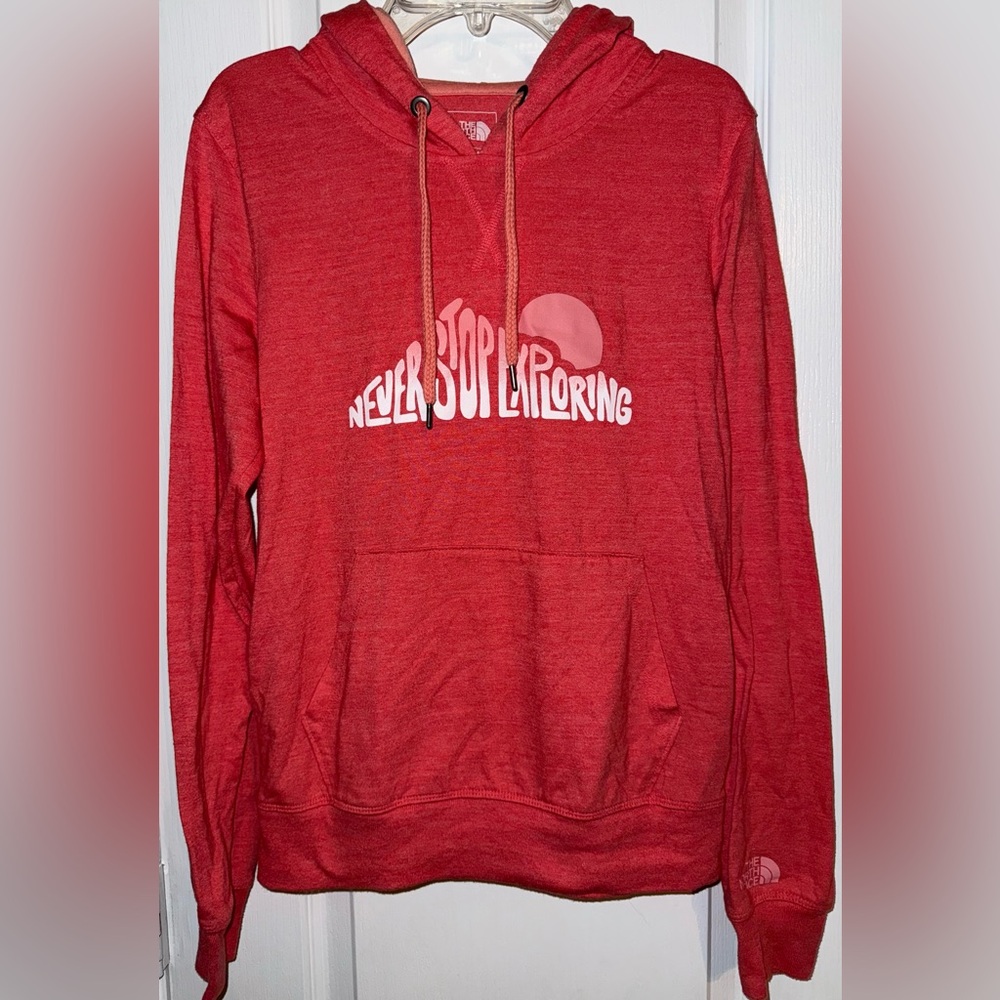 The North Face Coral “Never Stop Exploring” Hoodie Size M